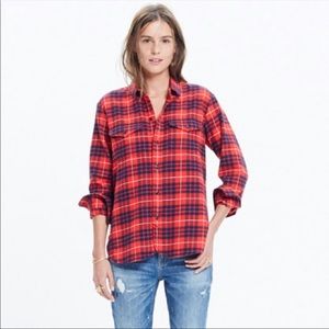Madewell flannel cargo workshirt in Altamira plaid